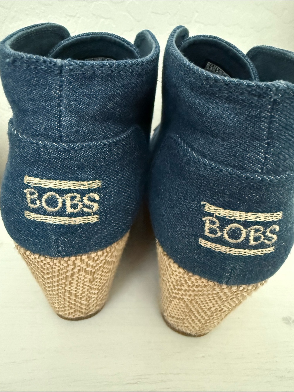 BOBS Denim Wedge Heels in Blue